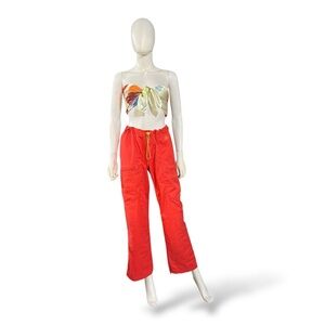 Antidote Coral Red Cargo Pants, Medium